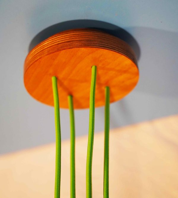 This sleek Multi Cable Ceiling Rose with visable layered plywood edge sanded super smooth & finished in a hardoil wax