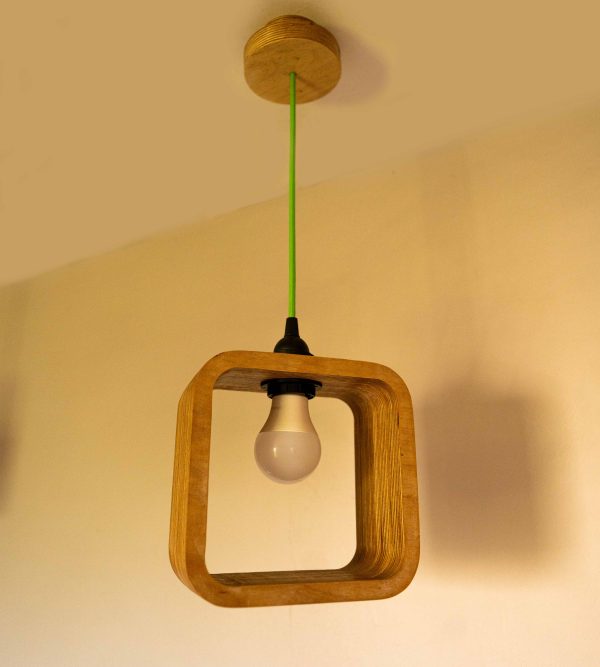 Single Bulb Square Halo Pendant Light - Image 2