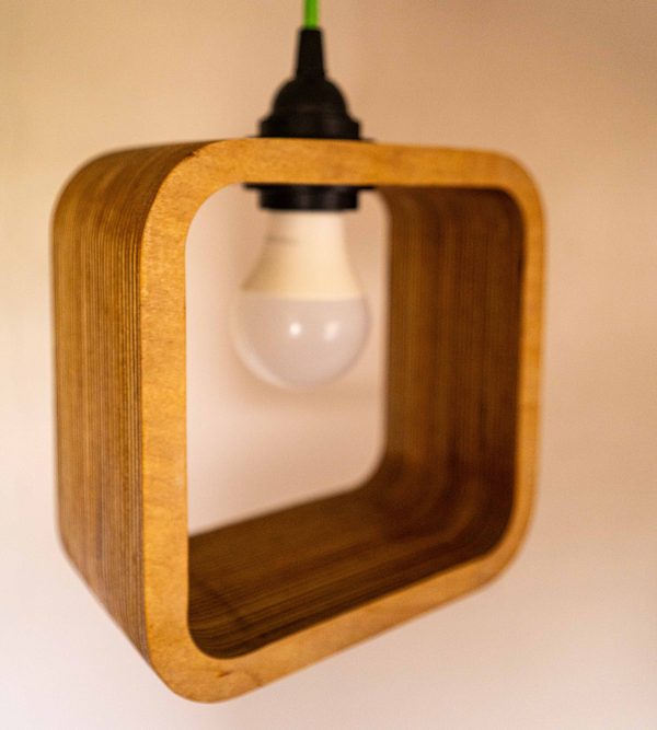 Single Bulb Square Halo Pendant Light - Image 3